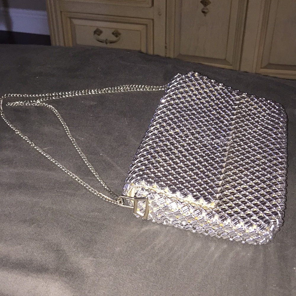 Silver evening bag